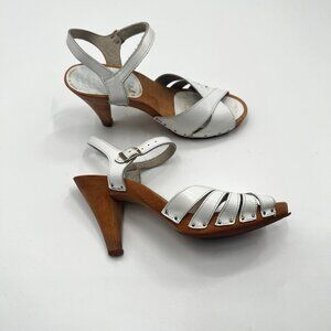 Vintage Krone Wooden Sandal Made In Denmark Women's Size 6